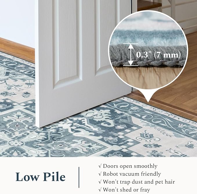 Rugflix 9x12 Area Rug for Living Room, Machine Washable Area Rugs - Image 4