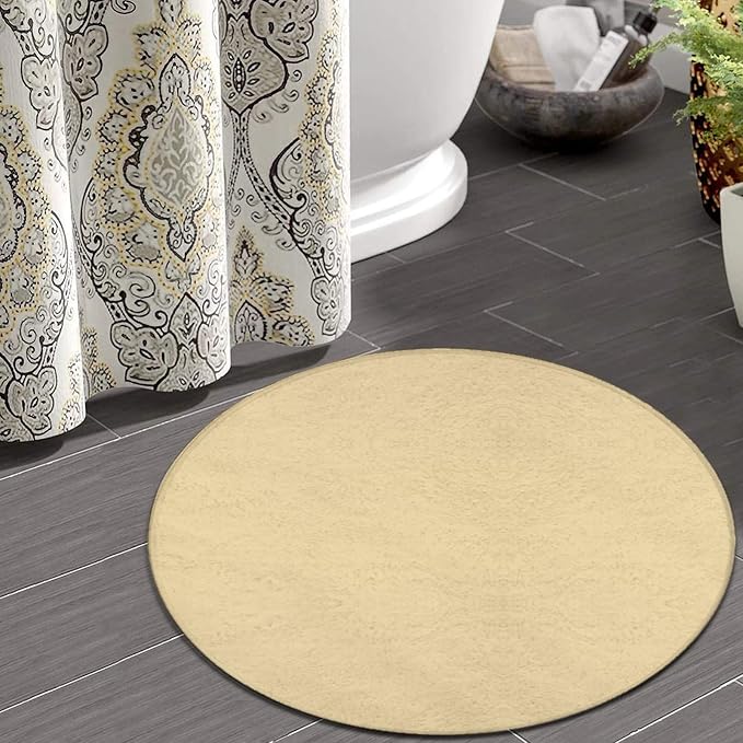 Machine Washable Modern Round Area Rug, Room Sofa Yoga Soft Round Carpet - Image 4