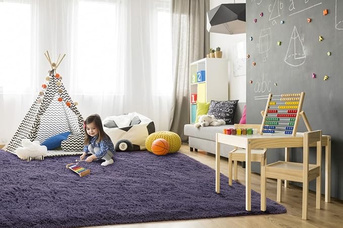 TWINNIS Super Soft Shaggy Rugs Fluffy Carpets 8x10 Feet, Indoor Modern Plush - Image 4