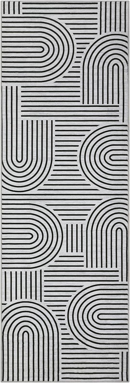 ROYHOME Modern Rug 2x6 Runners for Hallways, Abstract Kitchen Runner Rugs Non - Image 4