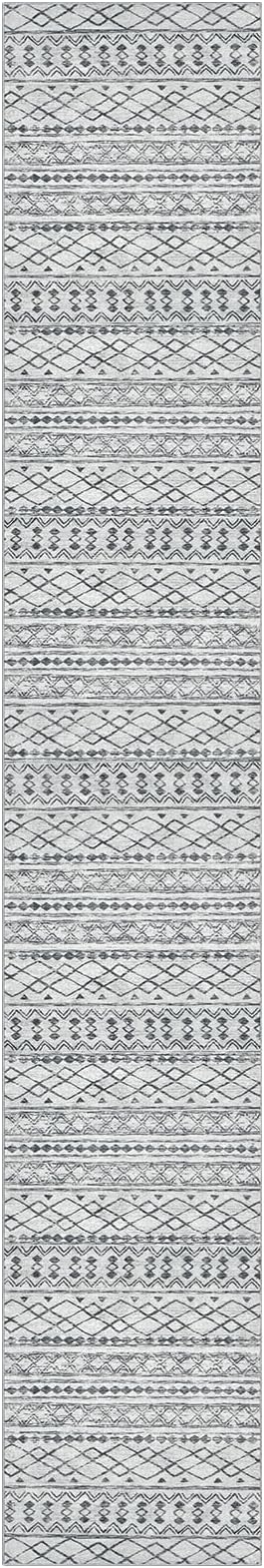 KUTA Long Hallway Runner Rug 2.6x16 Non-Slip Washable, Moroccan Vintage Beige - Image 8
