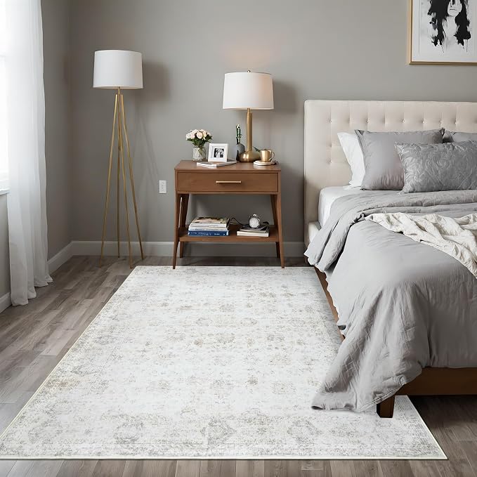 Washable 4×6 Area Rugs for Living Room, Vintage Floral Rug Soft Non Slip Stain - Image 6