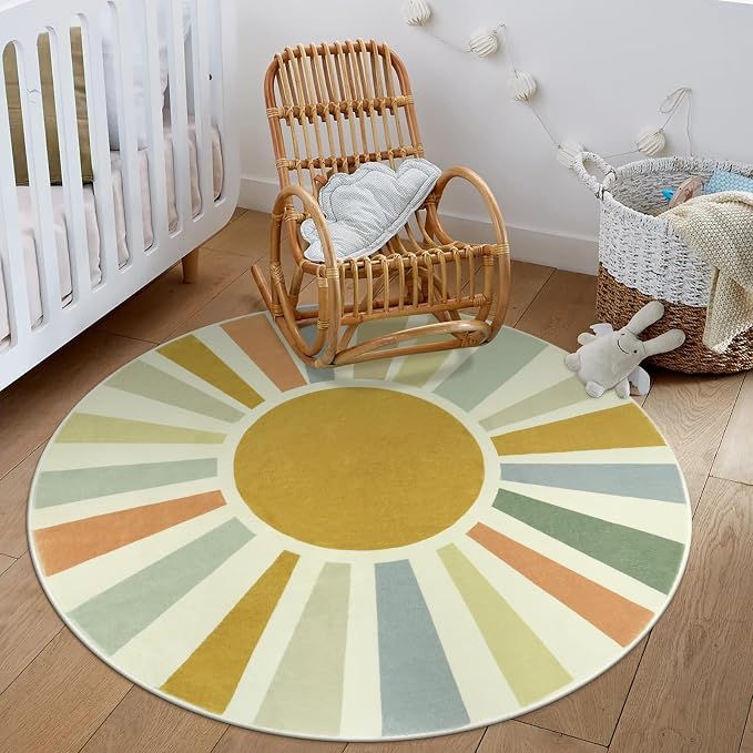 STARUIA Boho Round Rug 4 Ft Washable Area Rug - Image 6