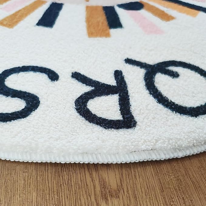 Poowe ABC Lion Kids Room Rug, 39.4" Round Washable Area Rugs - Image 7