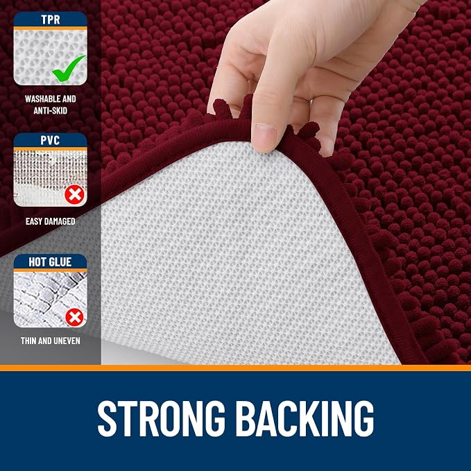 OLANLY Large Bathroom Rugs 45x27, Extra Soft Absorbent Chenille Bath Rugs - Image 6