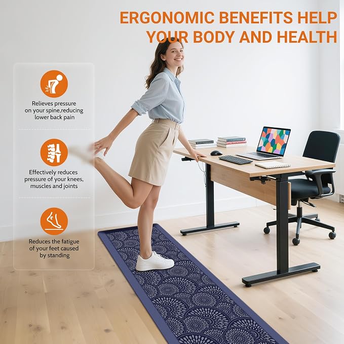 Mattitude 4/5 Inch Kitchen Mat, 17.3x59in Heavy Duty Ergonomic Comfort Foam - Image 5