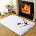 qulint 2x3 Area Rug for Bedroom, Fluffy White Rug for Girls Shag Fuzzy Small by QULINT