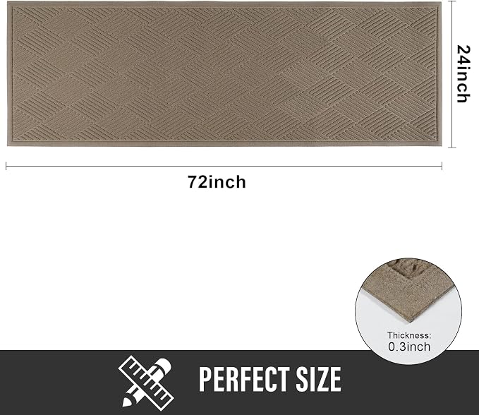 HIYARD Sturdy Front Door Mat, Absorbent Muddy Dirt Resist Welcome Door Mats - Image 2