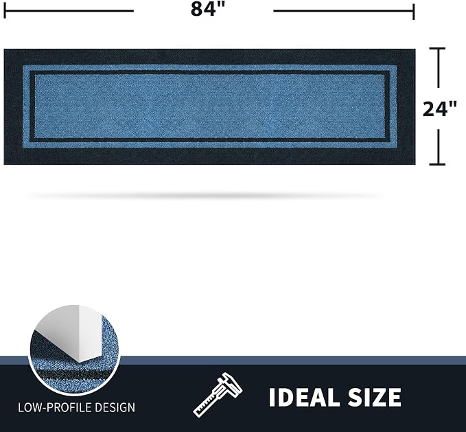 PURRUGS Dirt Trapping Door Mat 24" x 84", Non-Slip Machine Washable Entryway Rug - Image 2