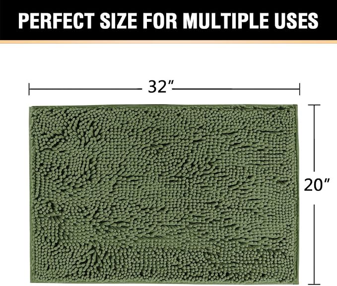 H.VERSAILTEX 20x32 Inch Loden Bath Mat Soft Shaggy Bathroom Rugs Non-Slip - Image 2