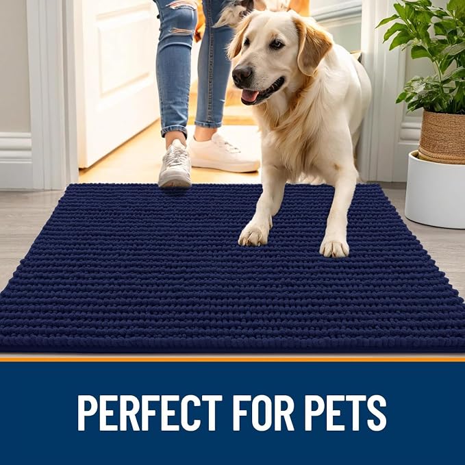 OLANLY Dog Door Mat for Muddy Paws 44x32, Ultra Absorbent Chenille Mud Doormat - Image 6