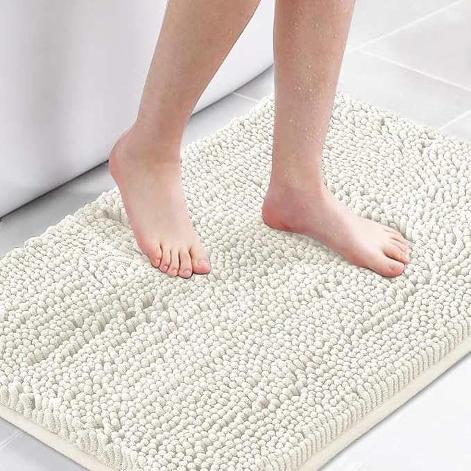 H.VERSAILTEX Cream Bath Mat Soft Shaggy Bathroom Rugs Rugs Luxury Microfiber by HVERSAILTEX