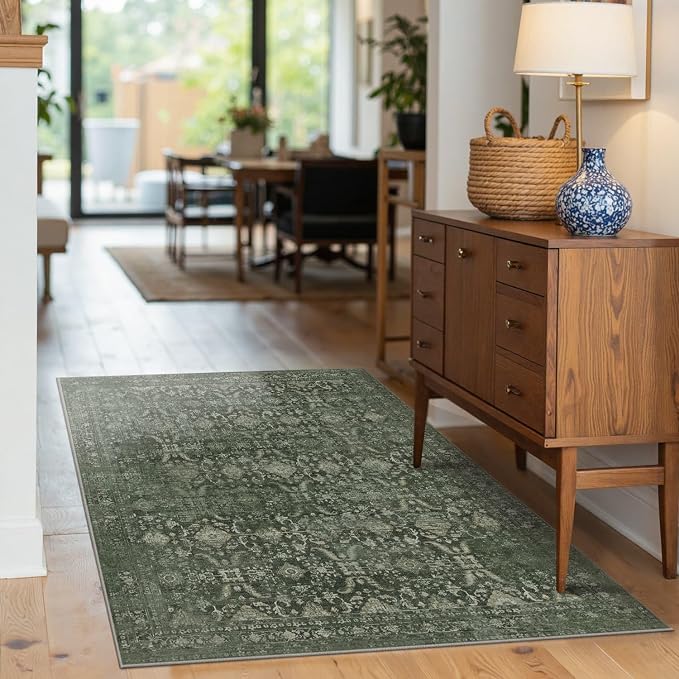 Rugxara 3x5 Rug for Entryway Bedroom, Vintage Retro Boho Throw Rug, Non Slip & by Rugxara
