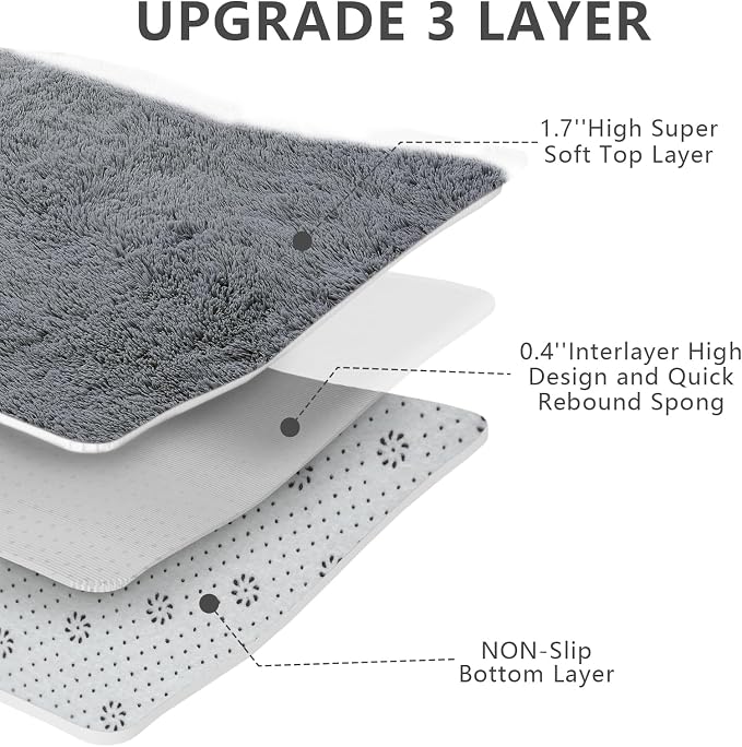 Shag Runner Rug for Bedroom Living Room 3x7 Upgrade Non-Slip Fluffy Soft - Image 8