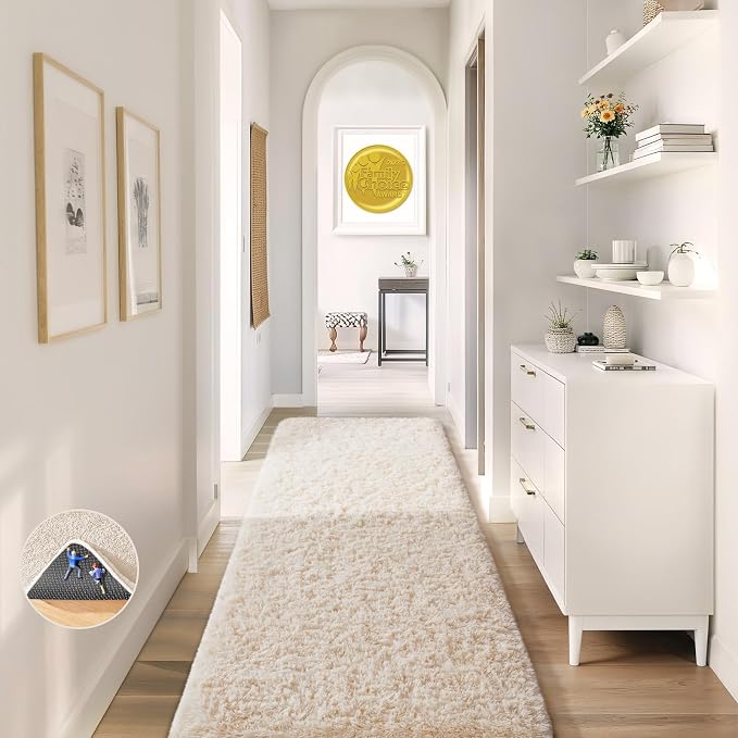 Ophanie Runner Rug for Hallway, 2x5 Upgrade Non-Slip Fluffy Soft Bedside Rugs - Image 5