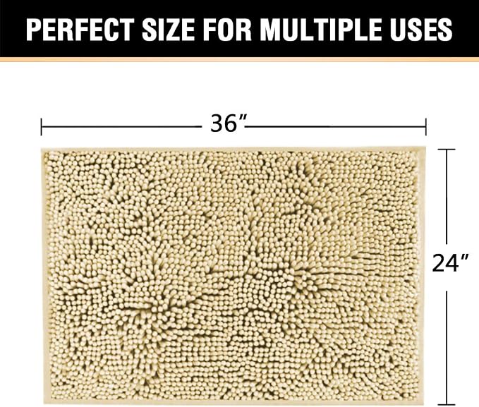 H.VERSAILTEX Bath Mat for Bathroom Non Slip Luxury Chenille Ultra Soft Bath - Image 2