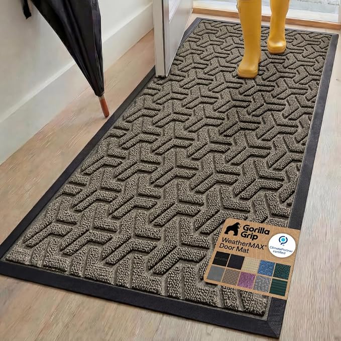 GORILLA GRIP 100% Waterproof All-Season WeatherMAX Doormat, US Designed Natural by Unknown