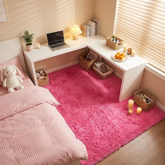 Mugorn Hot Pink Fluffy Soft Rugs - Image 9