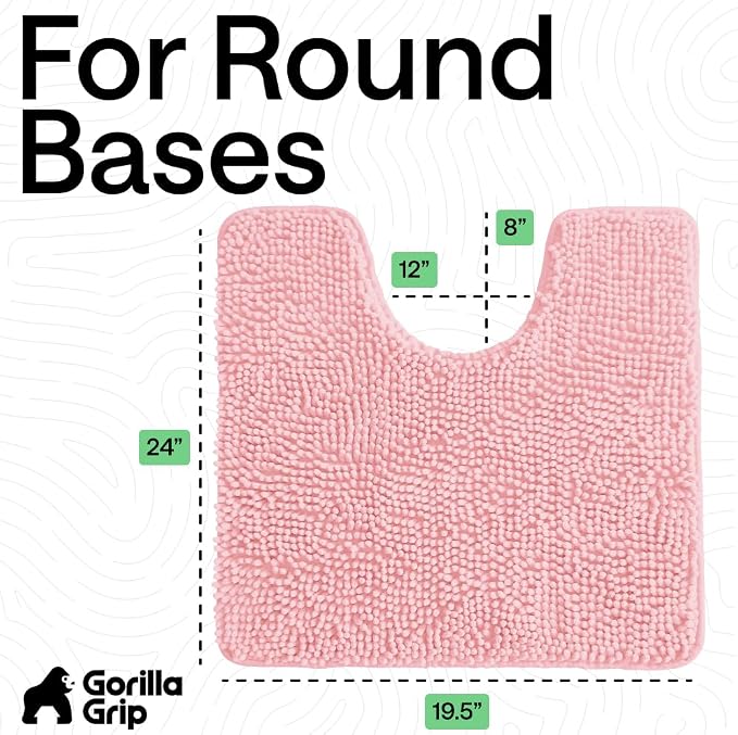 GORILLA GRIP Plush Absorbent Shaggy Chenille Bath Rug Mat - Image 2