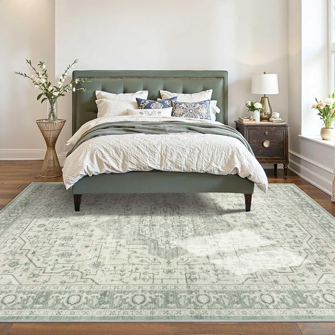 Rugxara 6x9 Washable Area Rug for Living Room, Vintage Large Boho Rugs for - Image 3