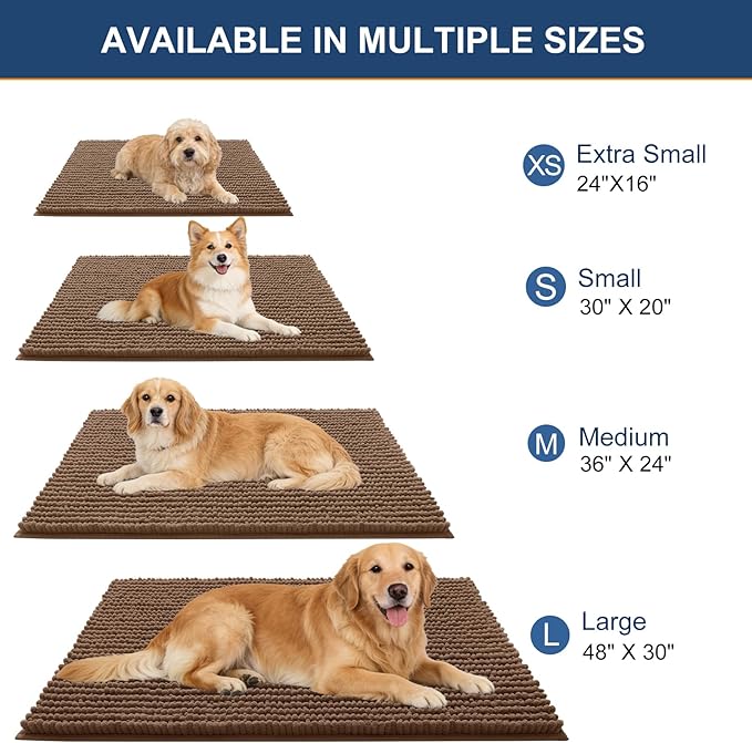 OLANLY Dog Door Mat for Muddy Paws 59x20, Ultra Absorbent Chenille Mud Doormat - Image 2