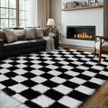 Super Soft Rug for Bedroom, 8x10 Ft Black and White Area Rug Classic Checkered by TOOHUB