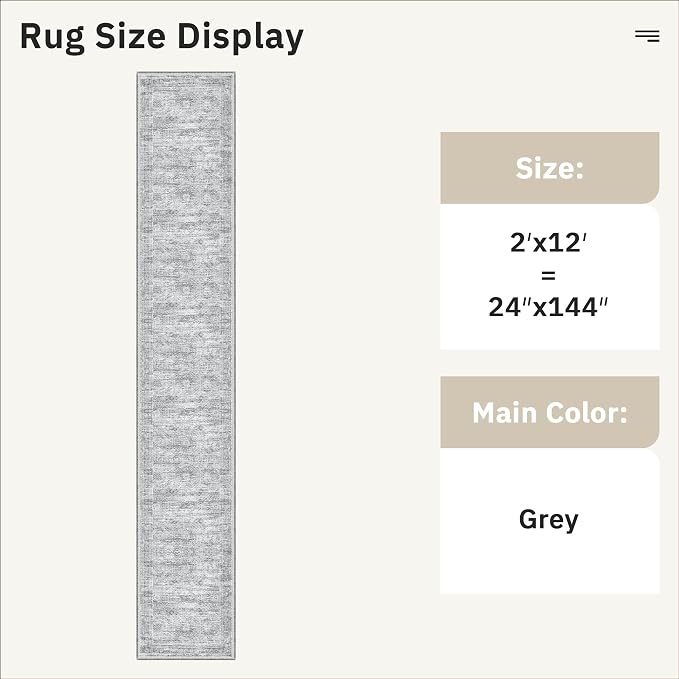 Soalmost Runner Rug 2x12 Washable Non-Slip Hallway Runner Rugs - Image 5
