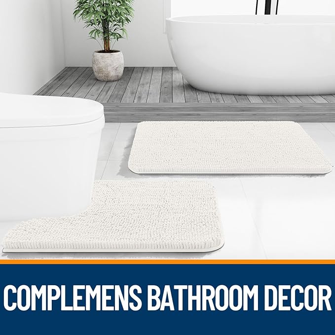 OLANLY Large Bathroom Rugs 70x46, Extra Soft Absorbent Chenille Bath Rugs - Image 7