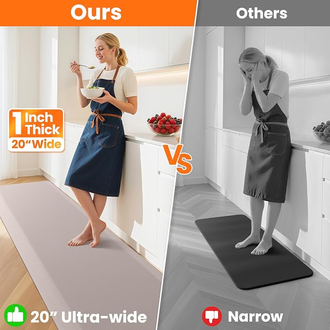 Kitchen Mats for Floor, 1 Inch Extra-Thick Kitchen Rugs, Waterproof & Non-Slip - Image 7