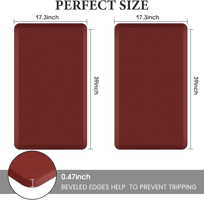 HappyTrends 2 PCS Kitchen Mat Cushioned Anti-Fatigue Floor Mat, Heavy Duty - Image 2