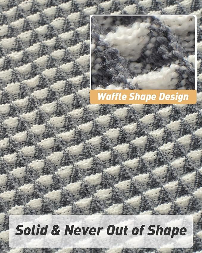 AMOAMI Upgraded Waffle Runner Rug Super Absorbent Non Slip Bath Mats - Image 4