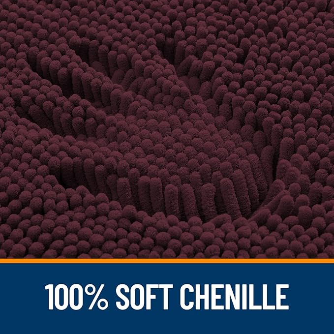 OLANLY Bathroom Rugs 35x24, Extra Soft Absorbent Chenille Bath Rugs, Rubber - Image 3