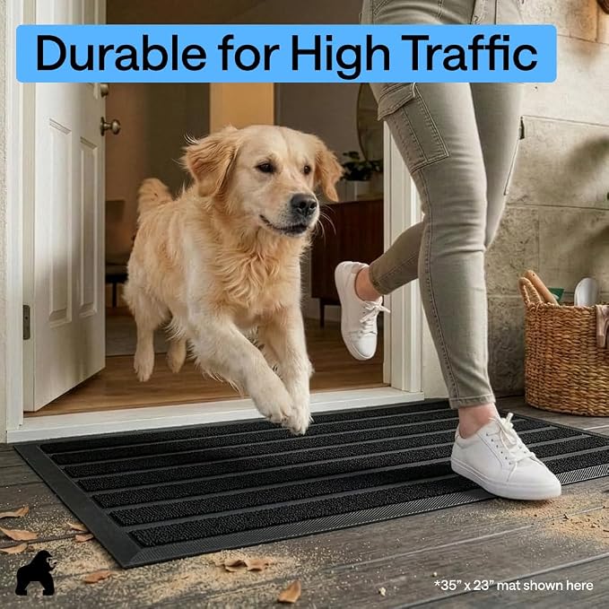 GORILLA GRIP 100% Waterproof All-Season WeatherMAX Doormat US Designed Natural - Image 7