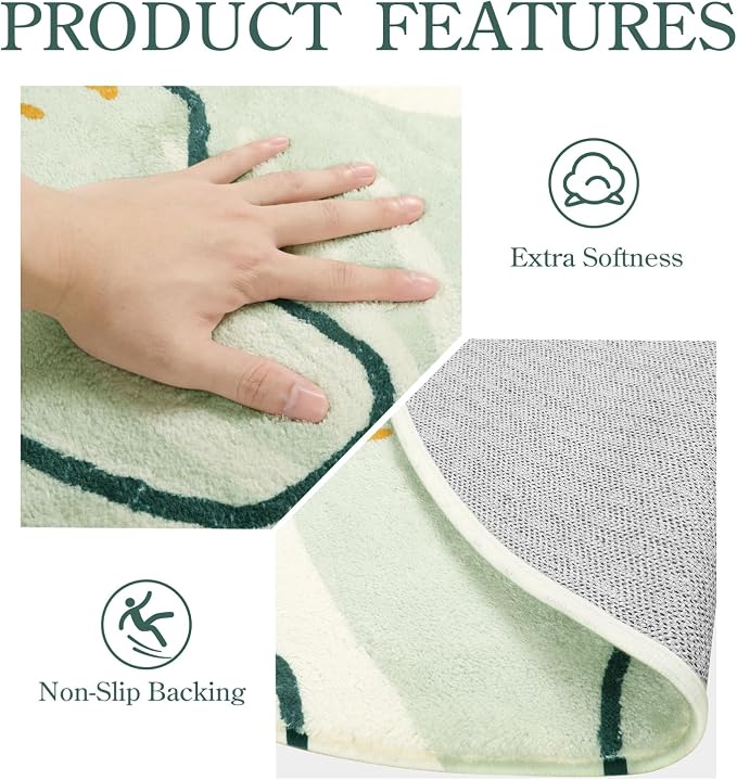 Lahome Green Runner Rugs for Hallway 2x10, Extra Long Washable Non-Slip Kitchen - Image 6