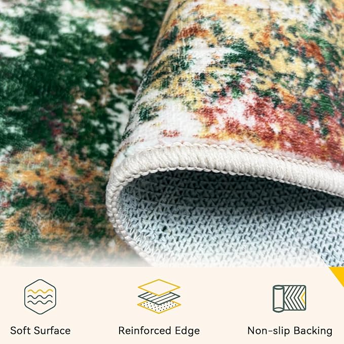 RELEANY Washable Area Rugs 7'x9' Non-Slip Modern Abstract Soft - Image 4