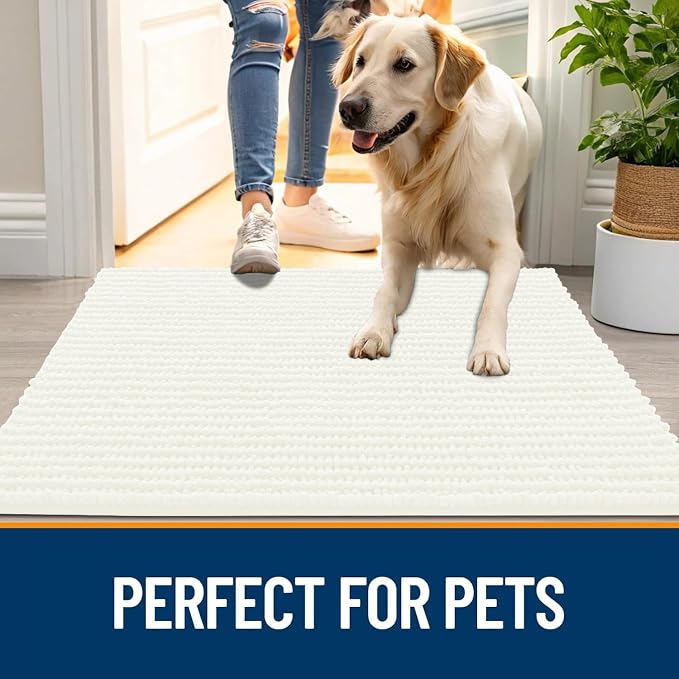 OLANLY Dog Door Mat for Muddy Paws 40x32, Ultra Absorbent Chenille Mud Doormat - Image 6