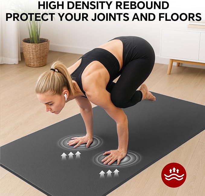 Stepwaver Extra Large Yoga Mat 6'x4', Ultra Durable, Wide Workout Mat, Wide - Image 3