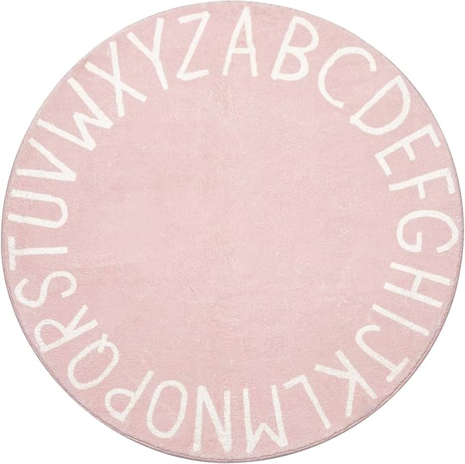 Topotdor Round Kids Play Rug Alphabet Nursery Area Rug Extra Large Soft by Topotdor