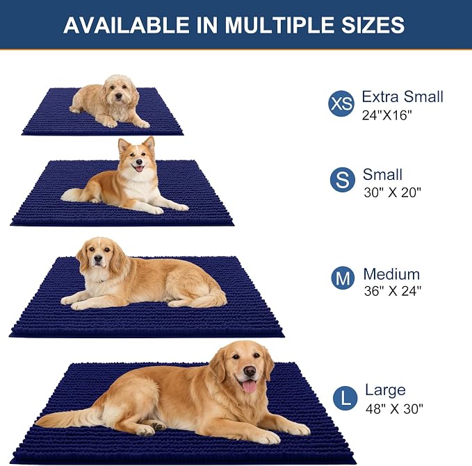 OLANLY Dog Door Mat for Muddy Paws 59x24, Ultra Absorbent Chenille Mud Doormat - Image 2
