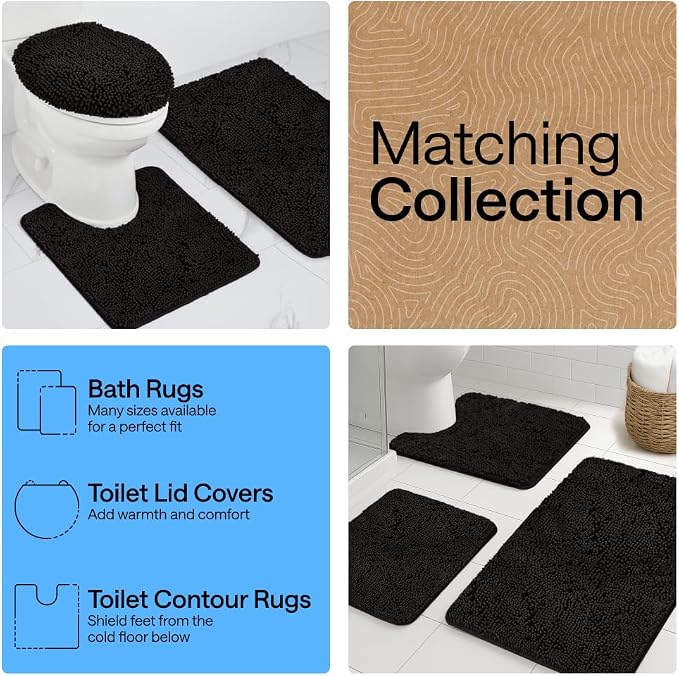 GORILLA GRIP Bath Rug Mat 44x26, Thick Soft Absorbent Chenille, Quick Dry - Image 8