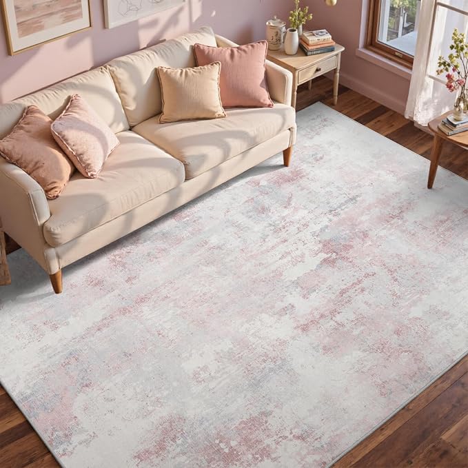 5x7 Ft Area Rugs for Living Room, Soft Non-Slip Washable Rugs Modern Abstract by Cuzwlovita