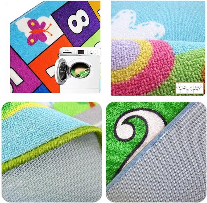Hop and Count Hopscotch Rug, Kids Floor Play Area Rug Game Carpet Crawl Jump Mat - Image 6
