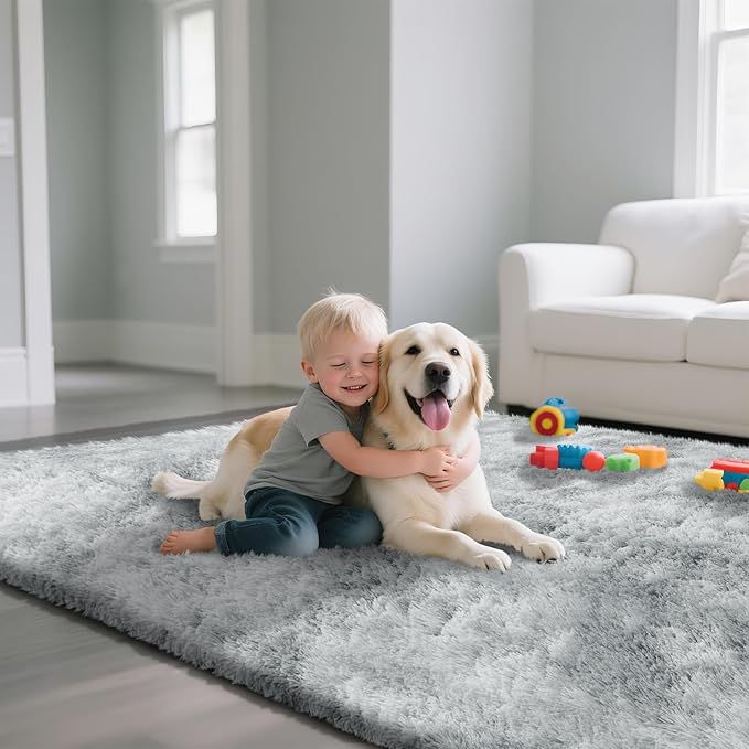 yongyangjuxin Fluffy Rug Shag Area Rug, Gradual Grey 10x14 Area Rugs - Image 5