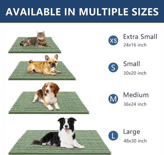 Smiry Dog Door Mat for Muddy Paws 36x24, Absorbent Dirt Trapper, Non-Slip - Image 3