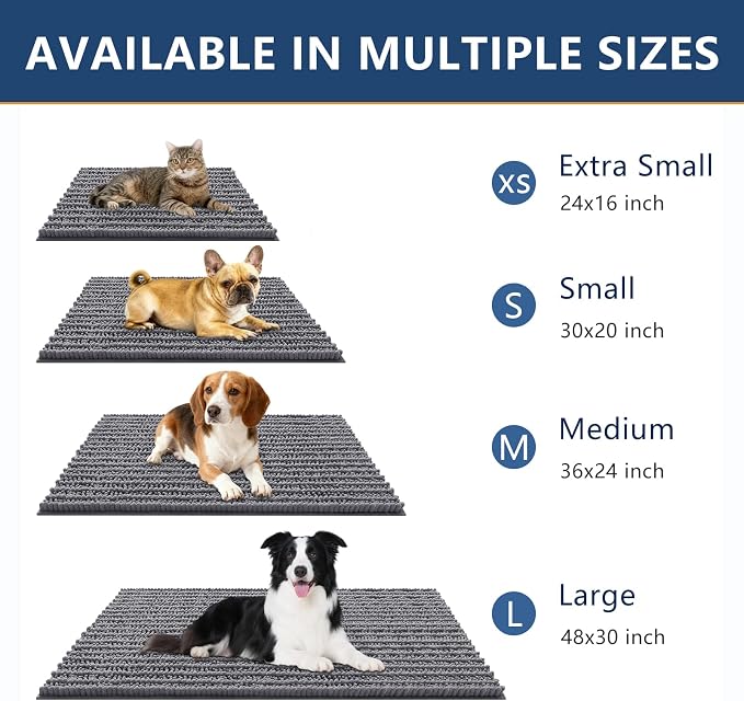 Smiry Dog Door Mat for Muddy Paws 40x32, Absorbent Dirt Trapper, Non-Slip - Image 3