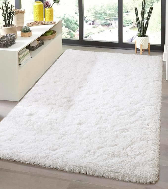 Andecor Soft Fluffy Bedroom Rugs, 4 x 6 Feet Indoor Shaggy Plush Area Rug by Andecor