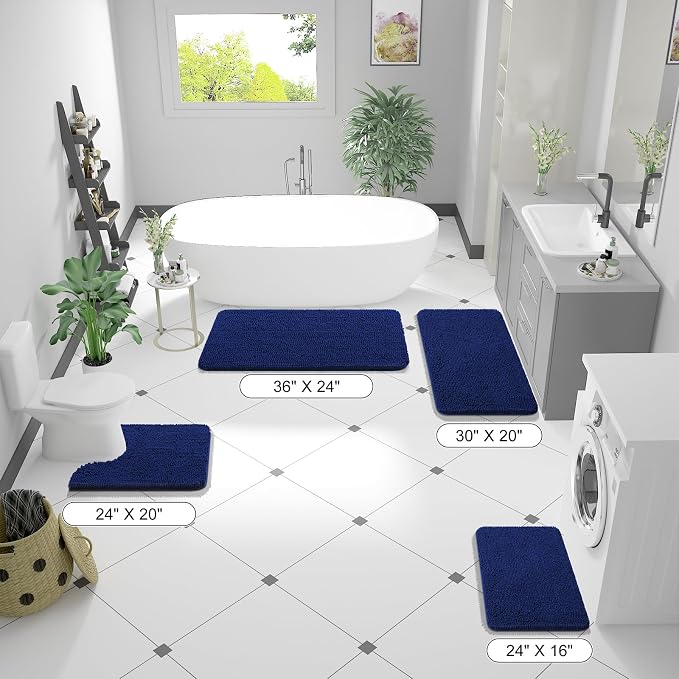 OLANLY Bathroom Runner Rugs 59x24, Extra Soft Absorbent Chenille Bath Rugs - Image 2