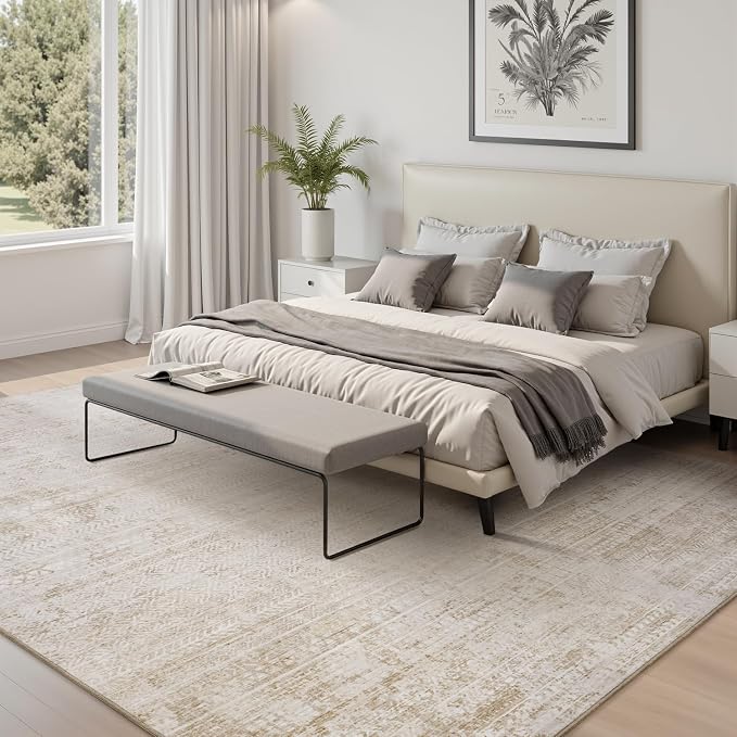 8x10 Area Rugs for Living Room Non Slip Machine Washable Rug Distressed - Image 3