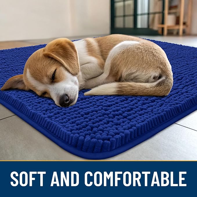Smiry Dog Door Mat for Muddy Paws 24x16, Absorbent Dirt Trapper, Non-Slip - Image 2