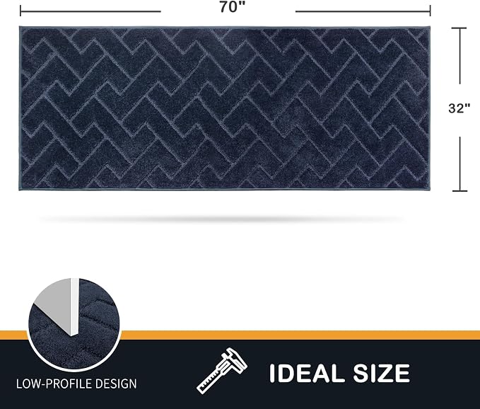 PURRUGS Dirt Trapping Door Mat 32" x 70", Non-Slip Machine Washable Entry Rug - Image 2